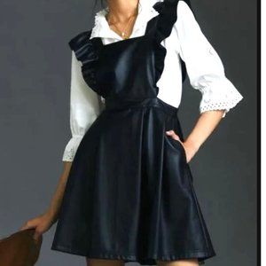 Maeve Anthropologie Faux Leather Mini Dress Size 2 Petite